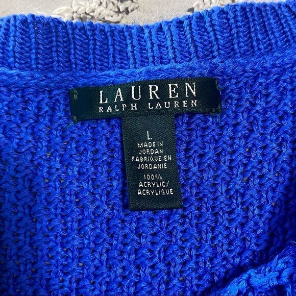 𝅺LRL Ralph Lauren lightweight 3/4 sleeve sweater size L - Picture 3 of 8